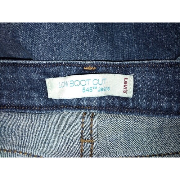 Levi's 545 Jeans Womens 16M Low Boot Cut Regular Fit Dark Wash Blue Cotton Blend - Picture 8 of 10
